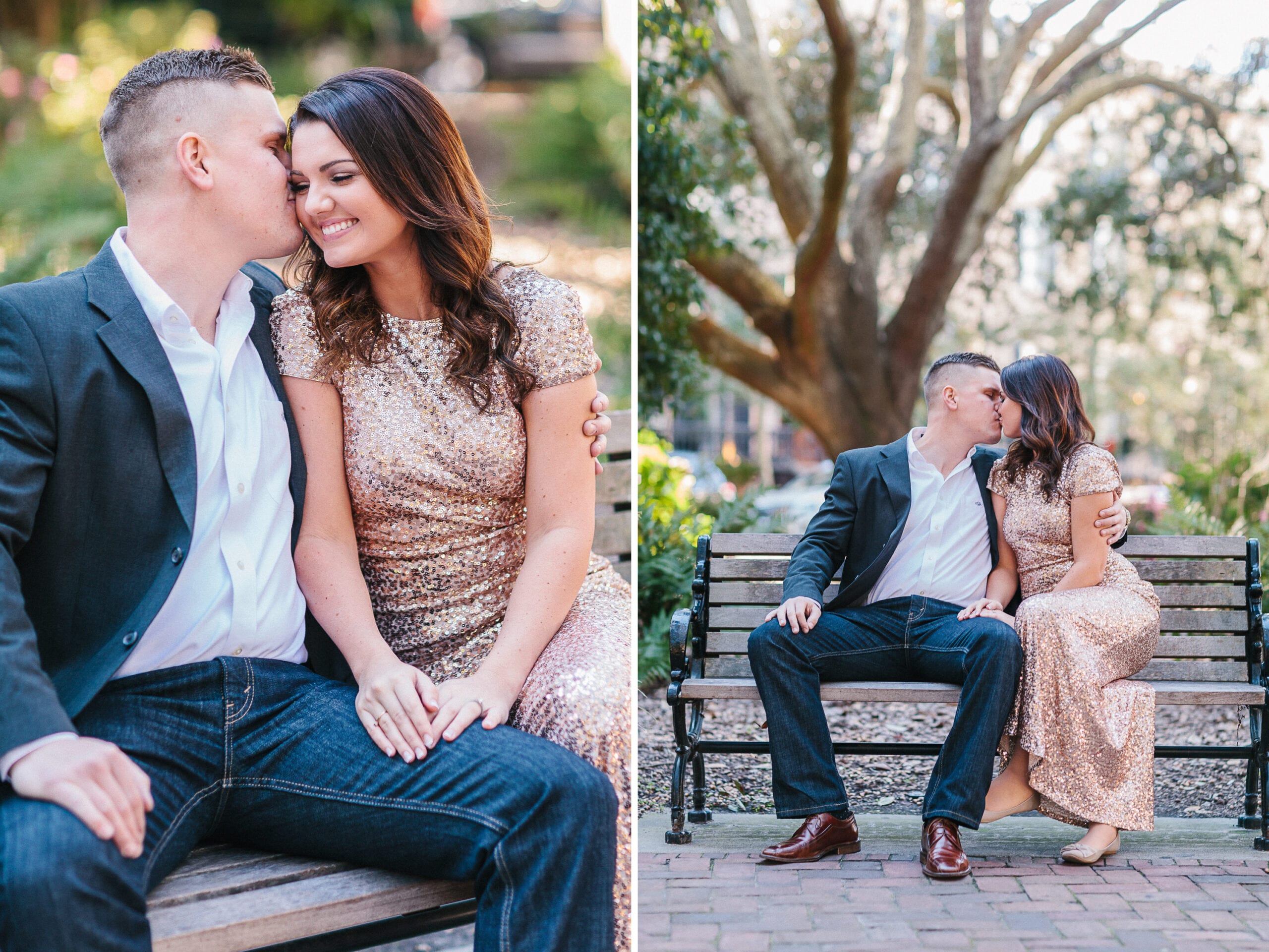 NYE Inspired Engagement Session in Downtown Savannah Georgia by Lauren Myers Photography