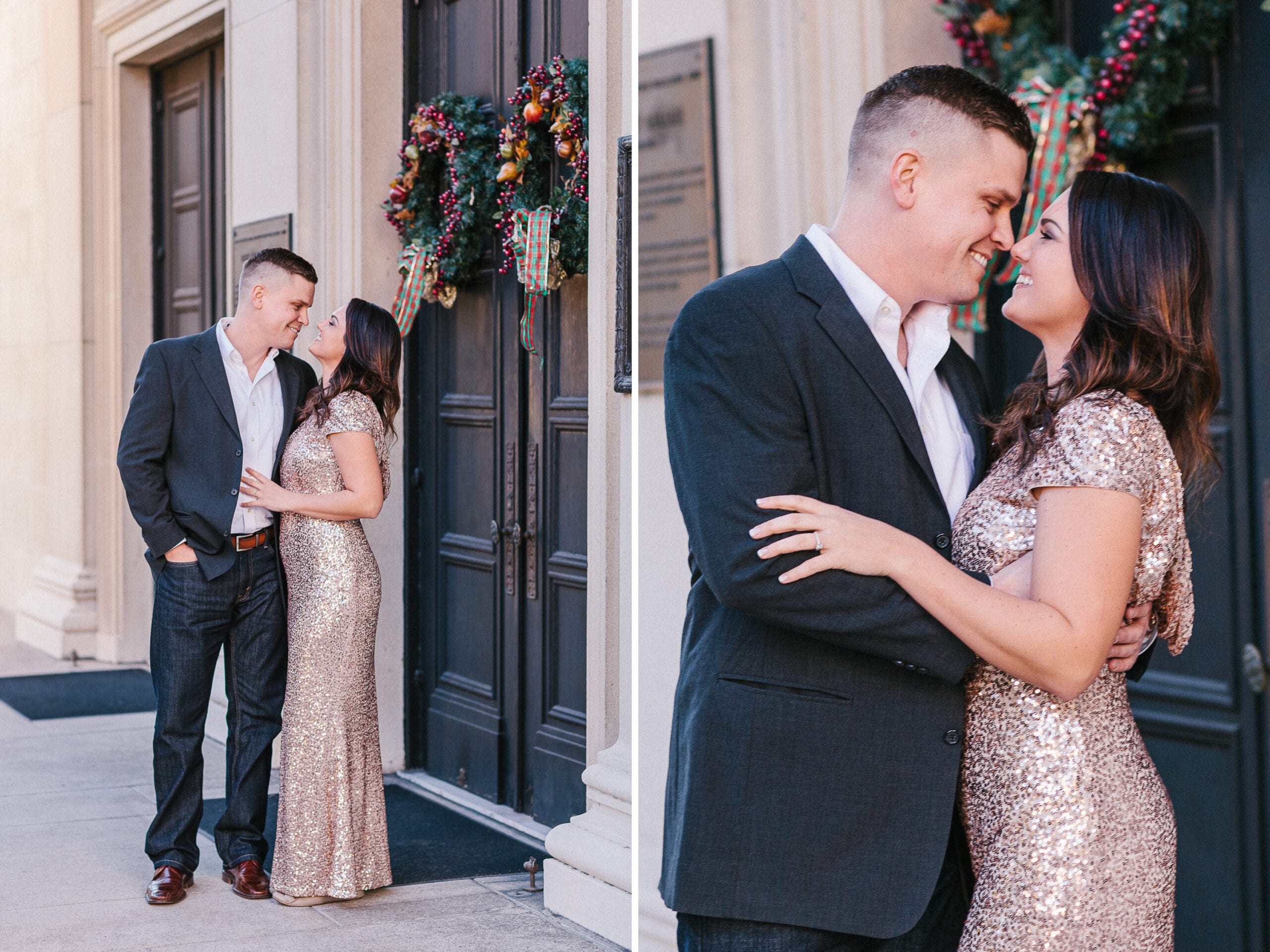 NYE Inspired Engagement Session in Downtown Savannah Georgia by Lauren Myers Photography